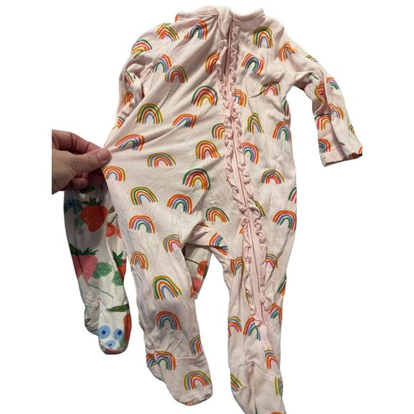 Mud Pie Set of 2 Footed Sleeper Infant Size 0-3 months Excellent very gently use - Picture 3 of 6